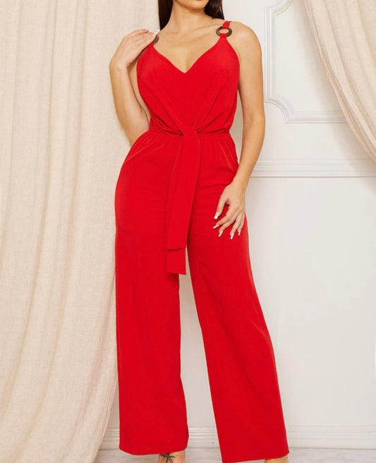 Talia Jumpsuit- Red