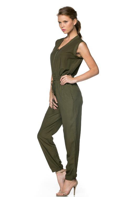 Olive Utility Romper - HOTSUGARBOUTIQUE