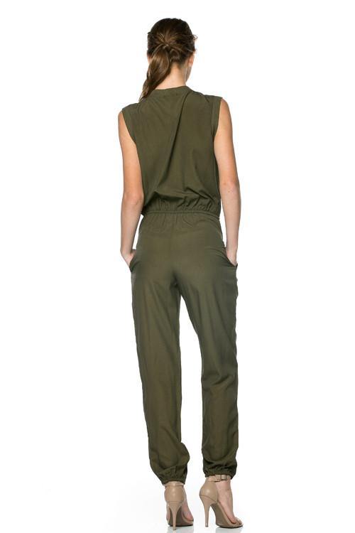 Olive Utility Romper - HOTSUGARBOUTIQUE