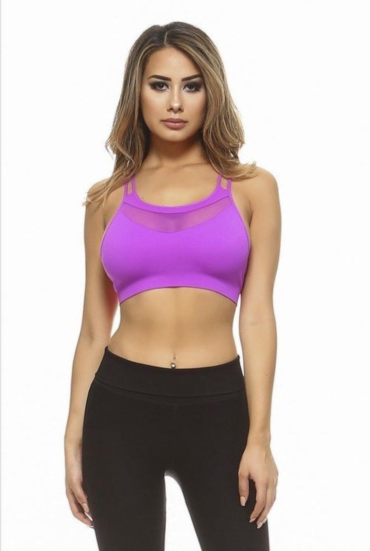 Neon Purple Mesh Sports Bra - HOT SUGAR BOUTIQUE