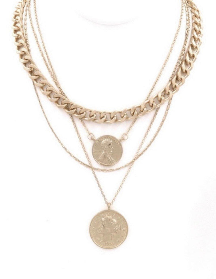 Coin Layered Necklace - HOT SUGAR BOUTIQUE