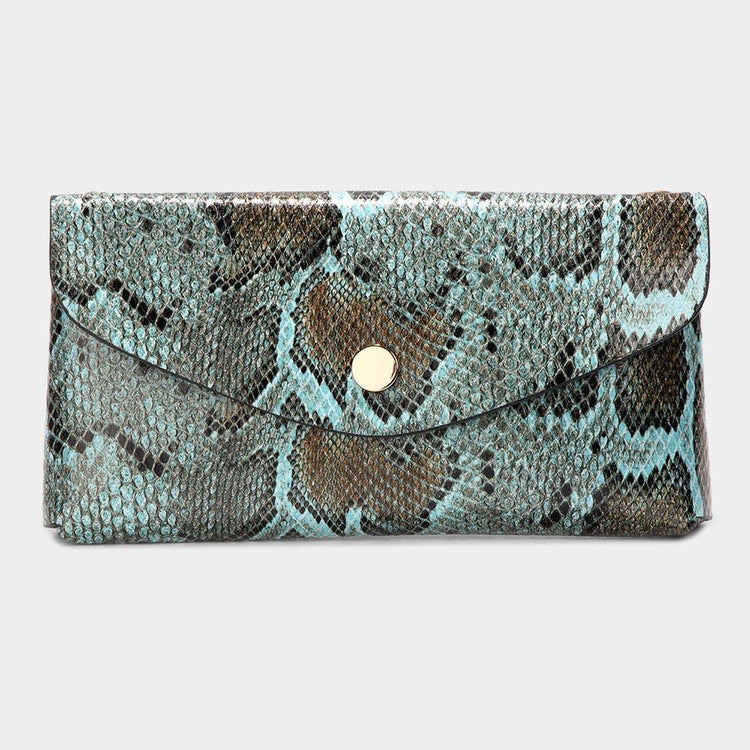 Teal Python Clutch - HOT SUGAR BOUTIQUE