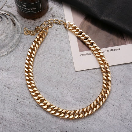 Thick gold plated chain necklace