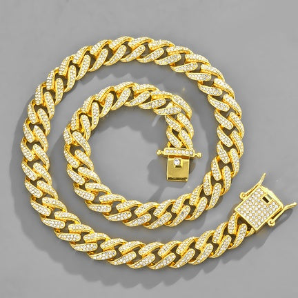 Iced Out Cuban Link Bracelet-silver