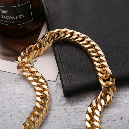 Thick gold plated chain necklace