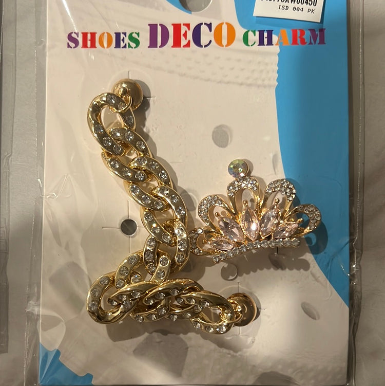 Pink Crown & Chain Jibbitz