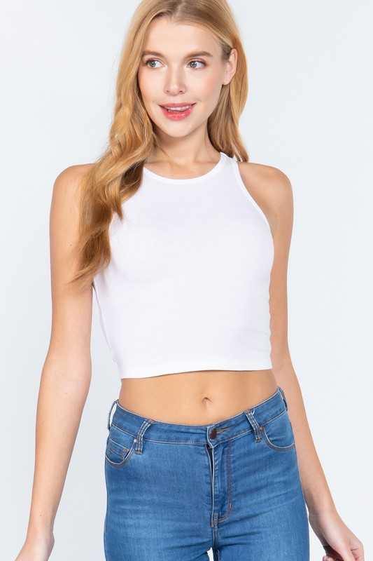 Hailey Crop Top- white - HOT SUGAR BOUTIQUE