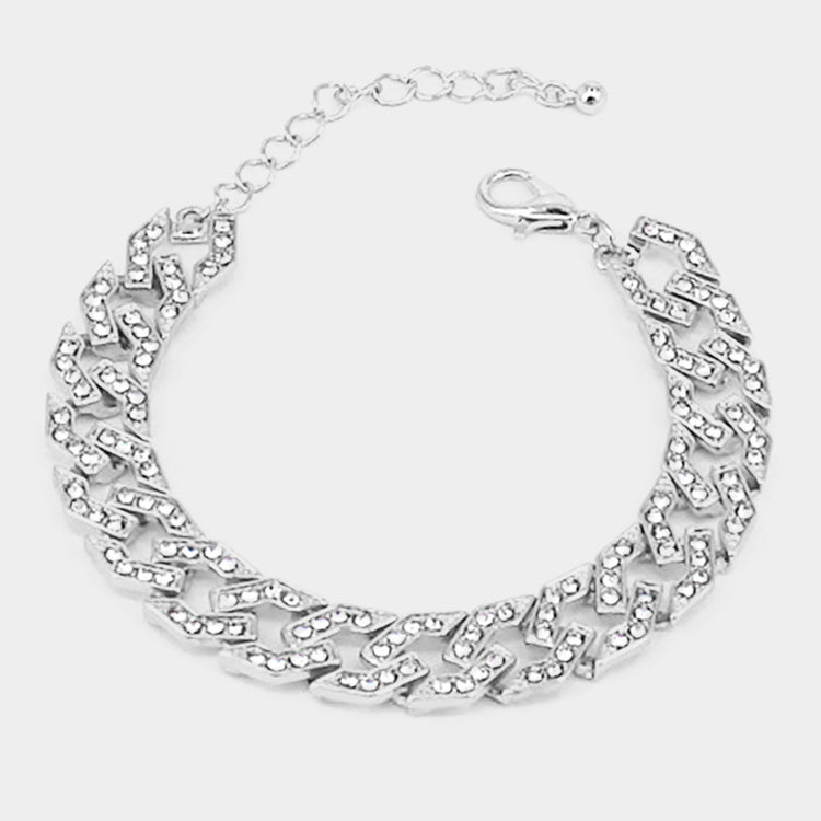 Rhinestone Link Bracelet