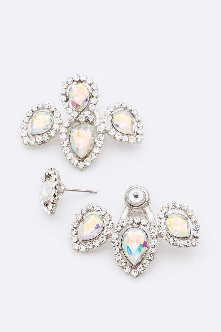 Crystal Front Back Stud Earrings