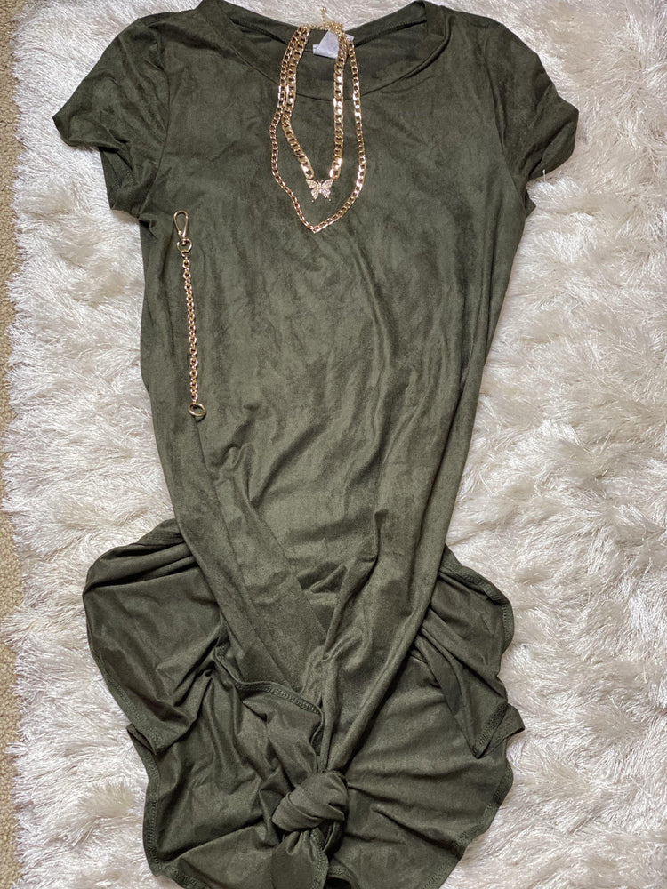 Olive Suede Tunic - HOT SUGAR BOUTIQUE