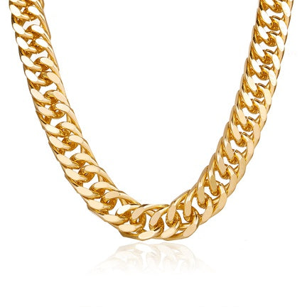 Thick gold plated chain necklace