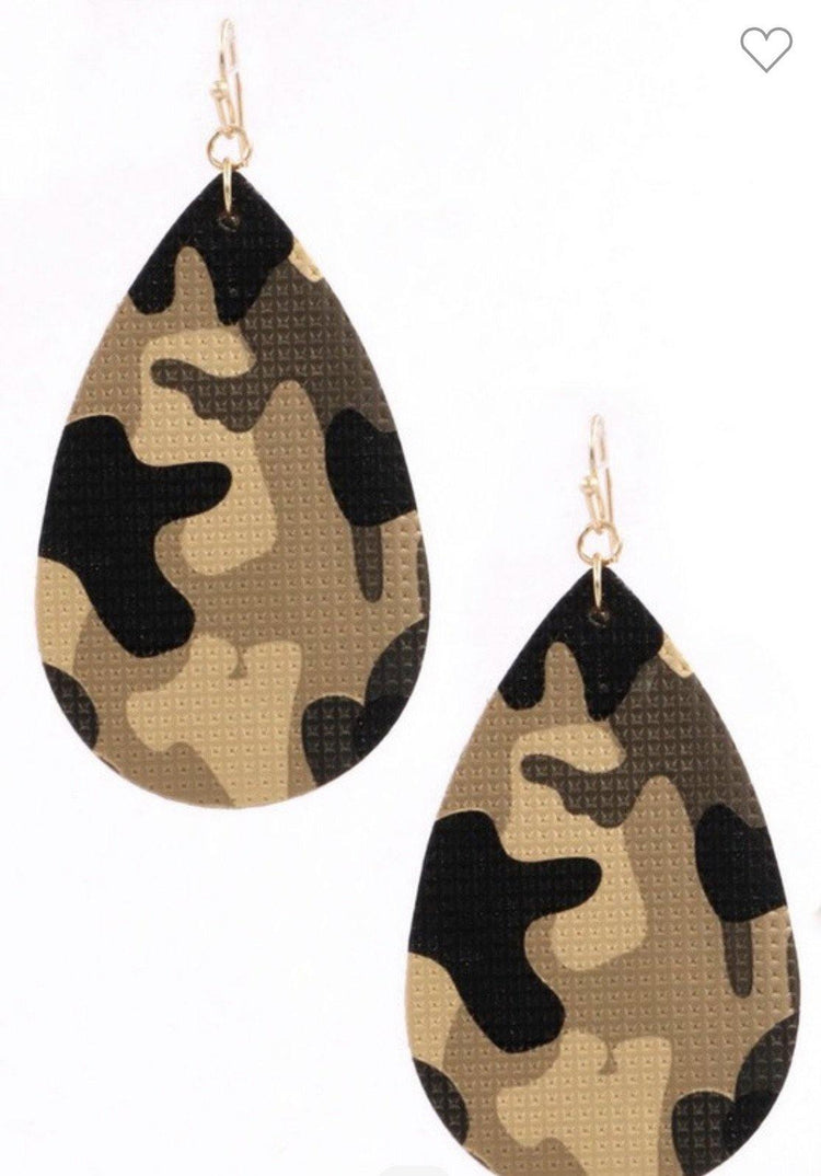 Camo Drop Earrings - HOT SUGAR BOUTIQUE