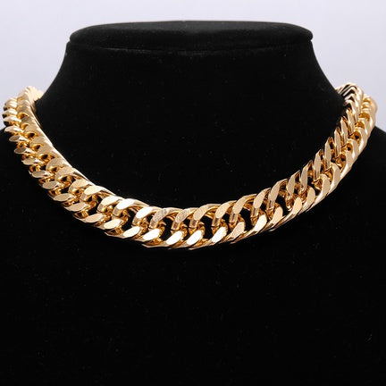 Thick gold plated chain necklace