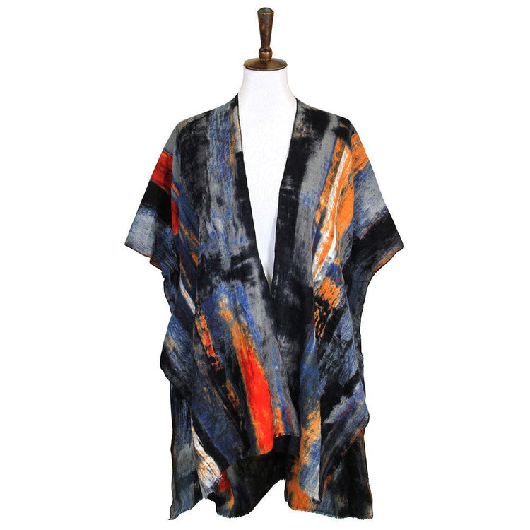 Brush Stroke Poncho - HOT SUGAR BOUTIQUE