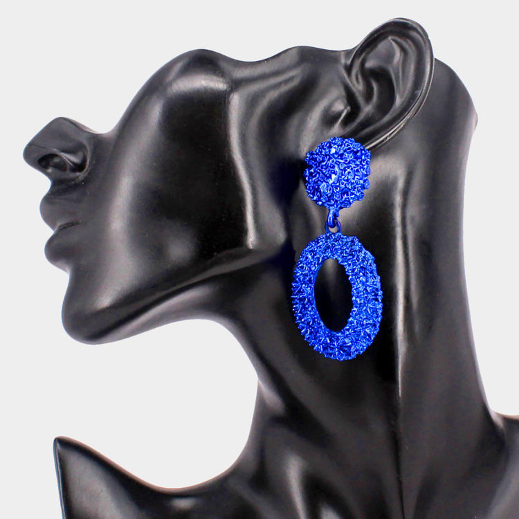 Coming On Hot Earrings- Blue