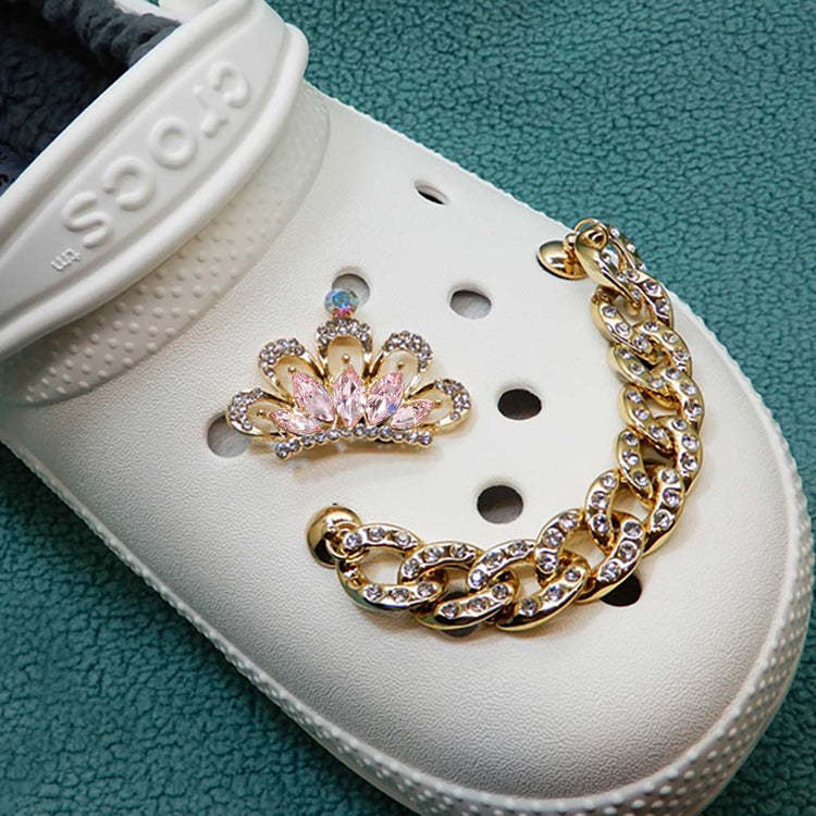 Pink Crown & Chain Jibbitz