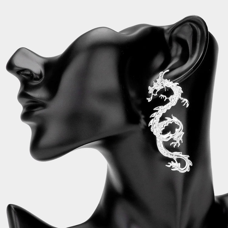 Silver Dragon Earrings