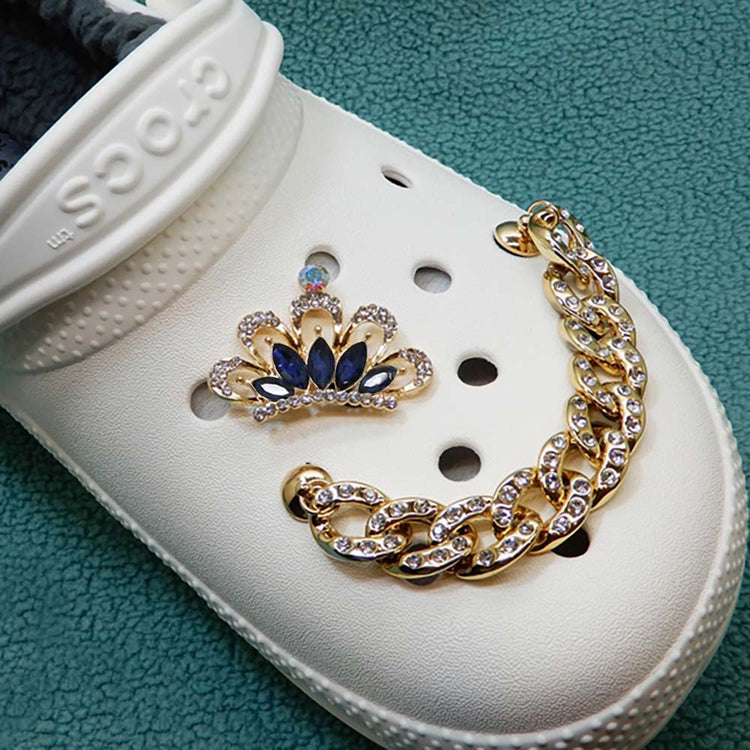 Blue Crown & Chain Jibbitz
