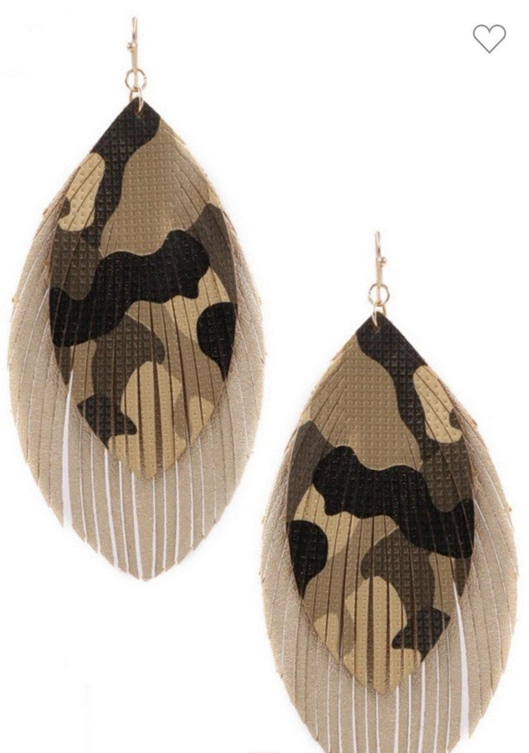 Camo Flair Earrings - HOT SUGAR BOUTIQUE