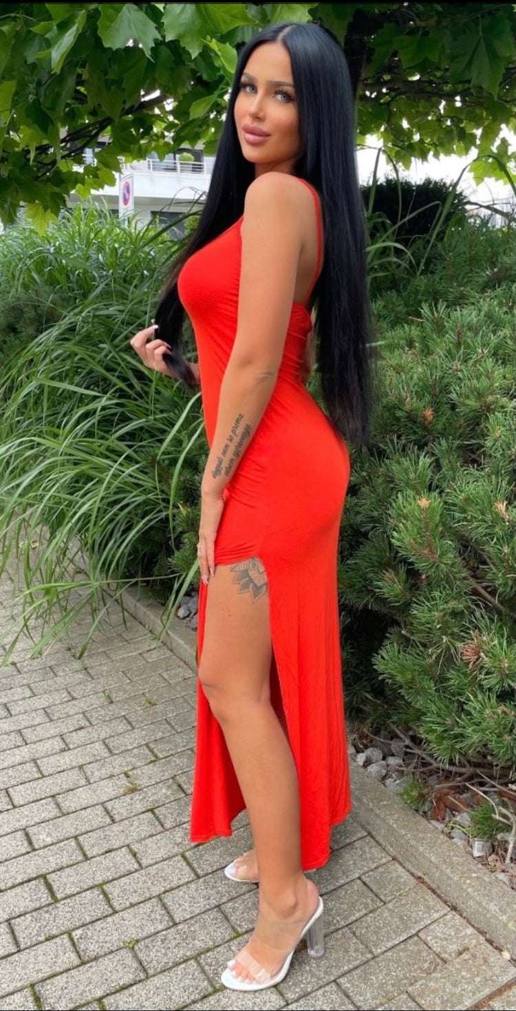 Orange Cami Maxi Dress