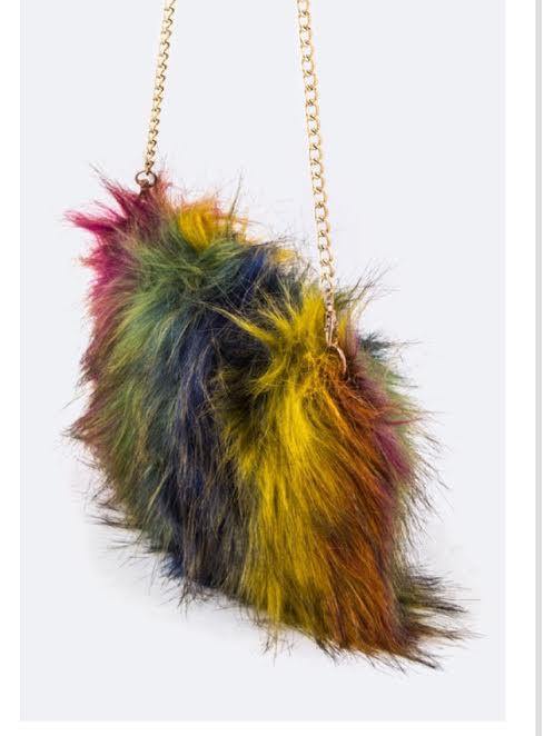 Bright Multi color Fur Swing - HOTSUGARBOUTIQUE