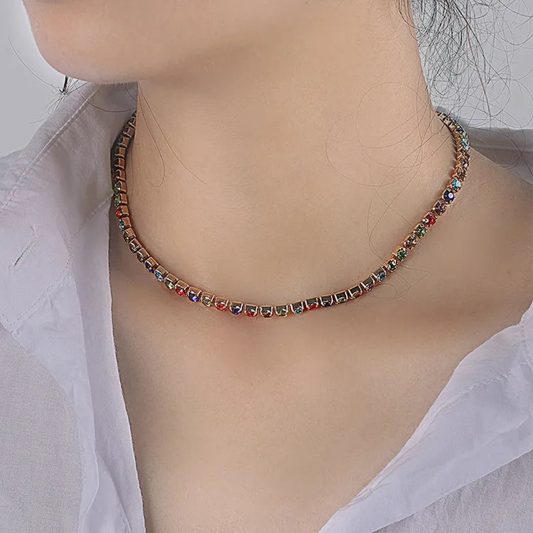 Candy Color Rhinestone Necklace
