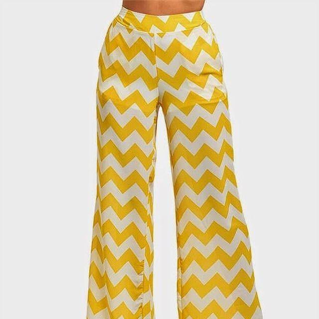 Yellow Palazzo Pant - HOTSUGARBOUTIQUE