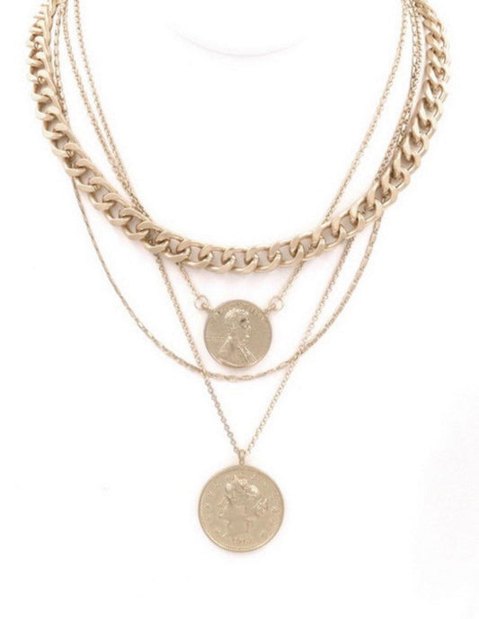 Coin Layered Necklace - HOT SUGAR BOUTIQUE
