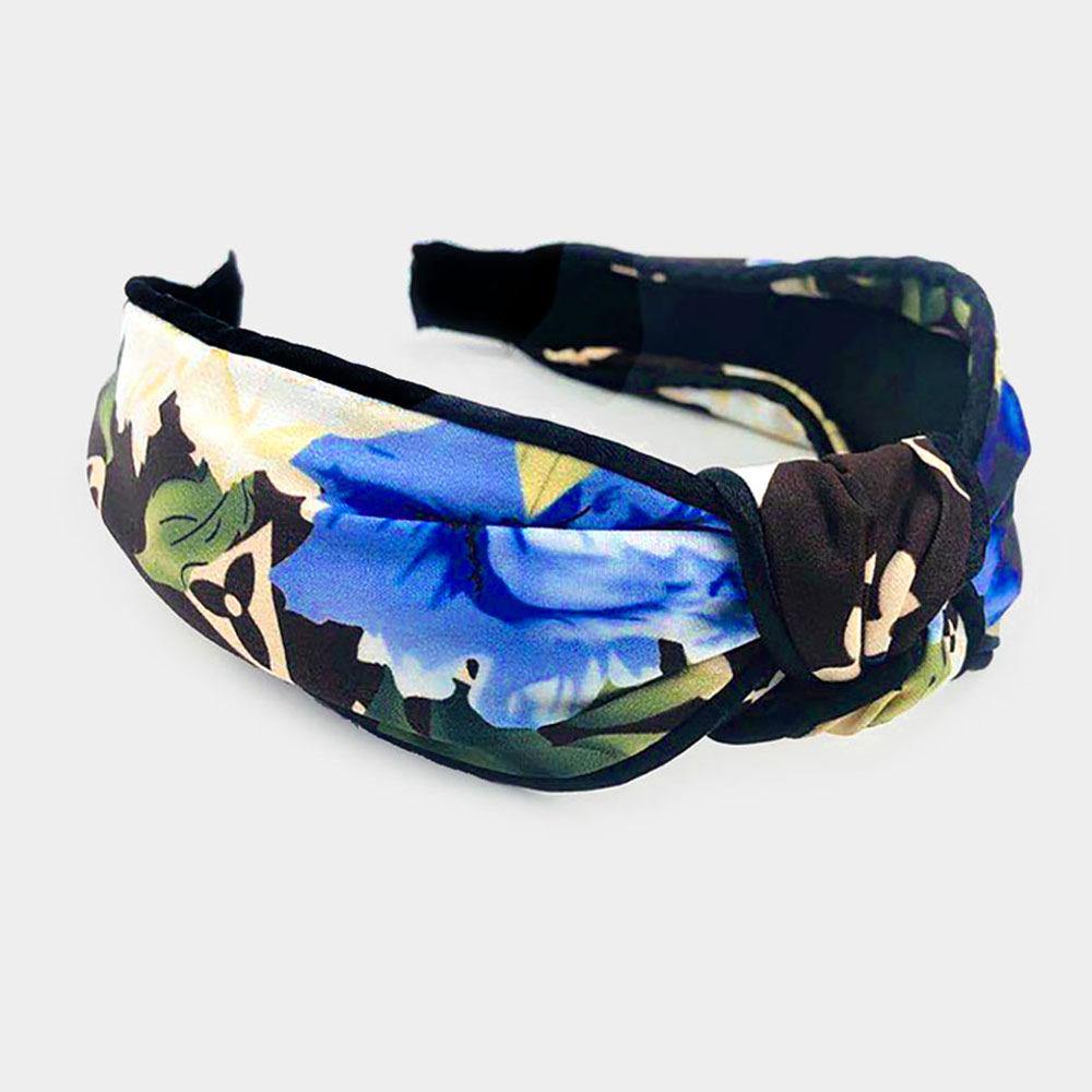 Floral Glam Headband- Blue - HOT SUGAR BOUTIQUE