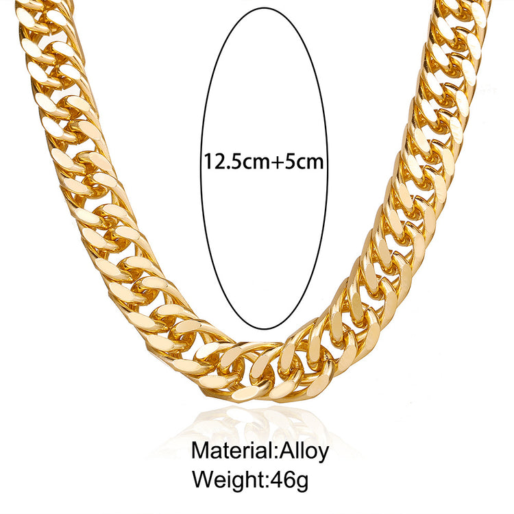 Thick gold plated chain necklace