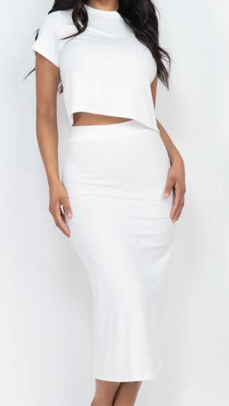 Diamond White Skirt Set - HOT SUGAR BOUTIQUE