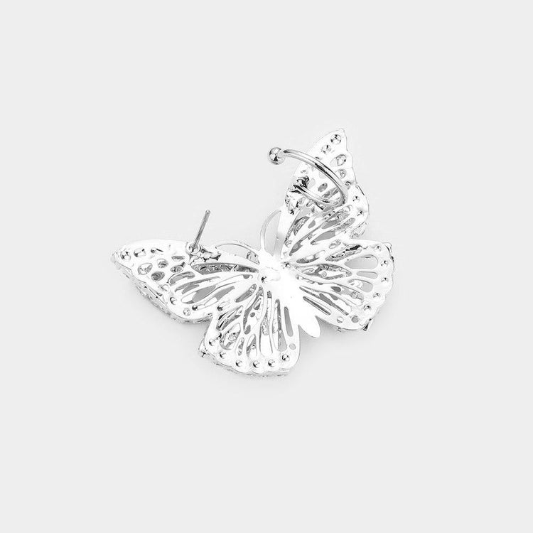 Butterfly Kiss Ear Cuff- Silver - HOT SUGAR BOUTIQUE