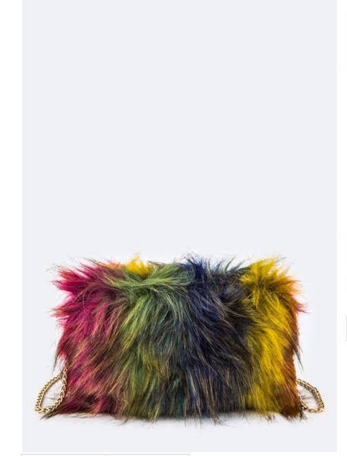 Bright Multi color Fur Swing - HOTSUGARBOUTIQUE